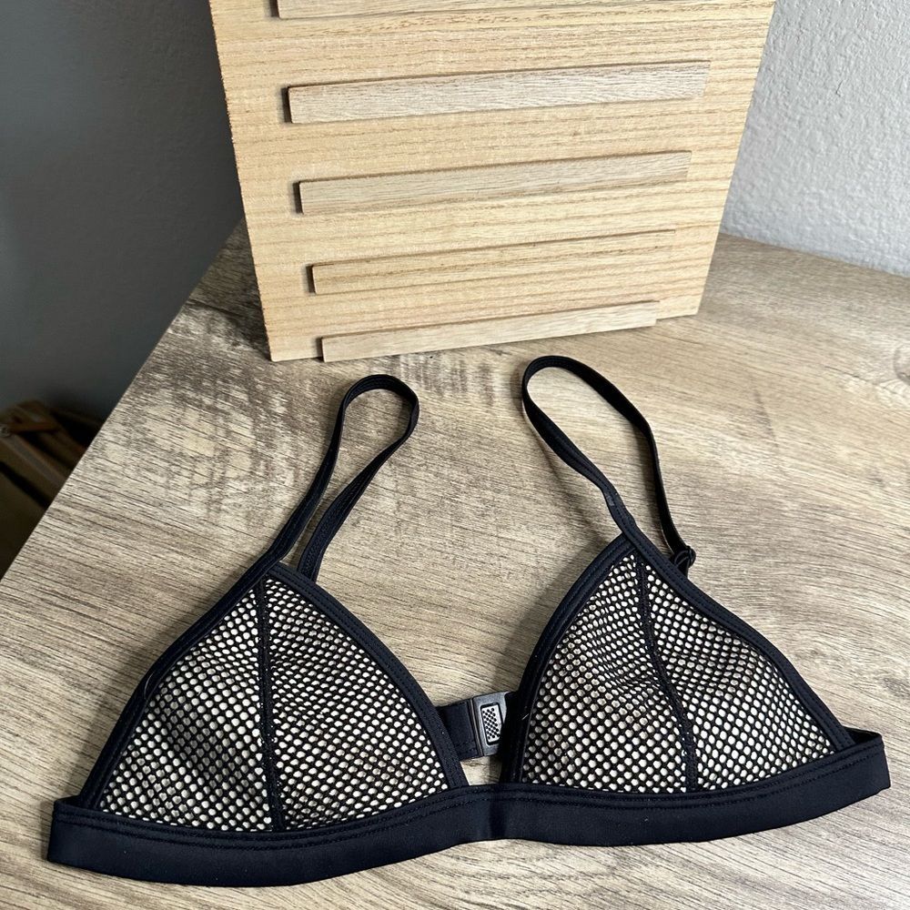 Triangl Swimwear Black and Cream Bikini Top